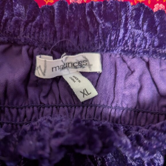 Maurices Velvet Smocked Blouson Sleeve Top Fairycore Whimsigoth Boho XL - Picture 3 of 5